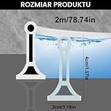 Bariera prysznicowa 2M silikonowy próg prysznicowy samoprzylepny krawędź wanny składana bariera prysznicowa krawędź brodzika do łazienki łazienki i toalety (biała)
