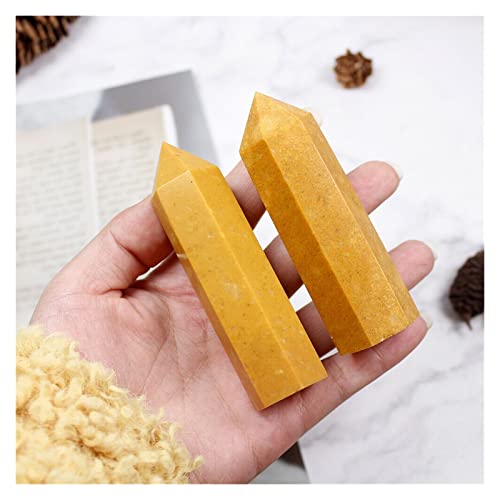 Full of Texture Natural Yellow Natural Crystal Points Reiki Feng-Shui Stone for Room Decor Obelisk Ornament (Color : Yellow Aventurine, Size : 3.5-4.5cm)