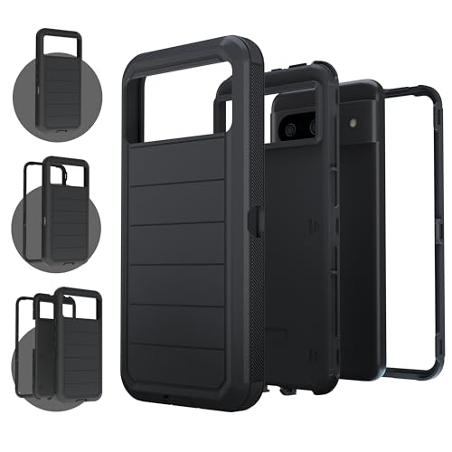 Image of Pirum Protective Back Case Compatible for Google Pixel 8 Cover PC + TPU Full Body Shockproof Drop Protection - Black