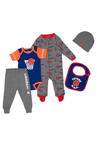 Image of Gertex 5-Piece Layette Sport Set Gift Bundle for Babies & Infants | Baseball, Basketball, Hockey, Soccer, Football