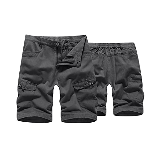 Shorts Cargo Hombre Cintura Elástica Gris miniatura 2