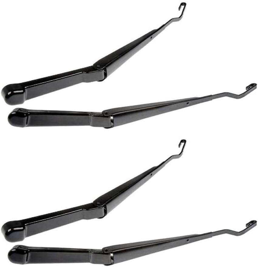 Windshield Window Wiper Arm Set Assembly 4 Pieces - Front Left Driver and Right Passenger Side Steel Black for Bravada for Sonoma for Jimmy for LLV for Blazer for S10