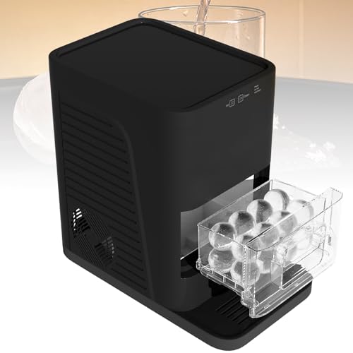 Máquina fabricadora de bolas de hielo - Limpieza automática, produce 16 bolas de hielo cristalinas en 12 minutos, temporizador de 24 horas para cócteles y whisky, negro miniatura 1