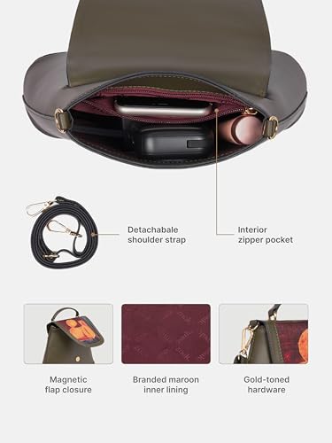 Image of ZOUK Women's Svara Sling Bag | Vegan Leather Bag | Crossbody + Top Handle with Adjustable Strap | Evening & Festive