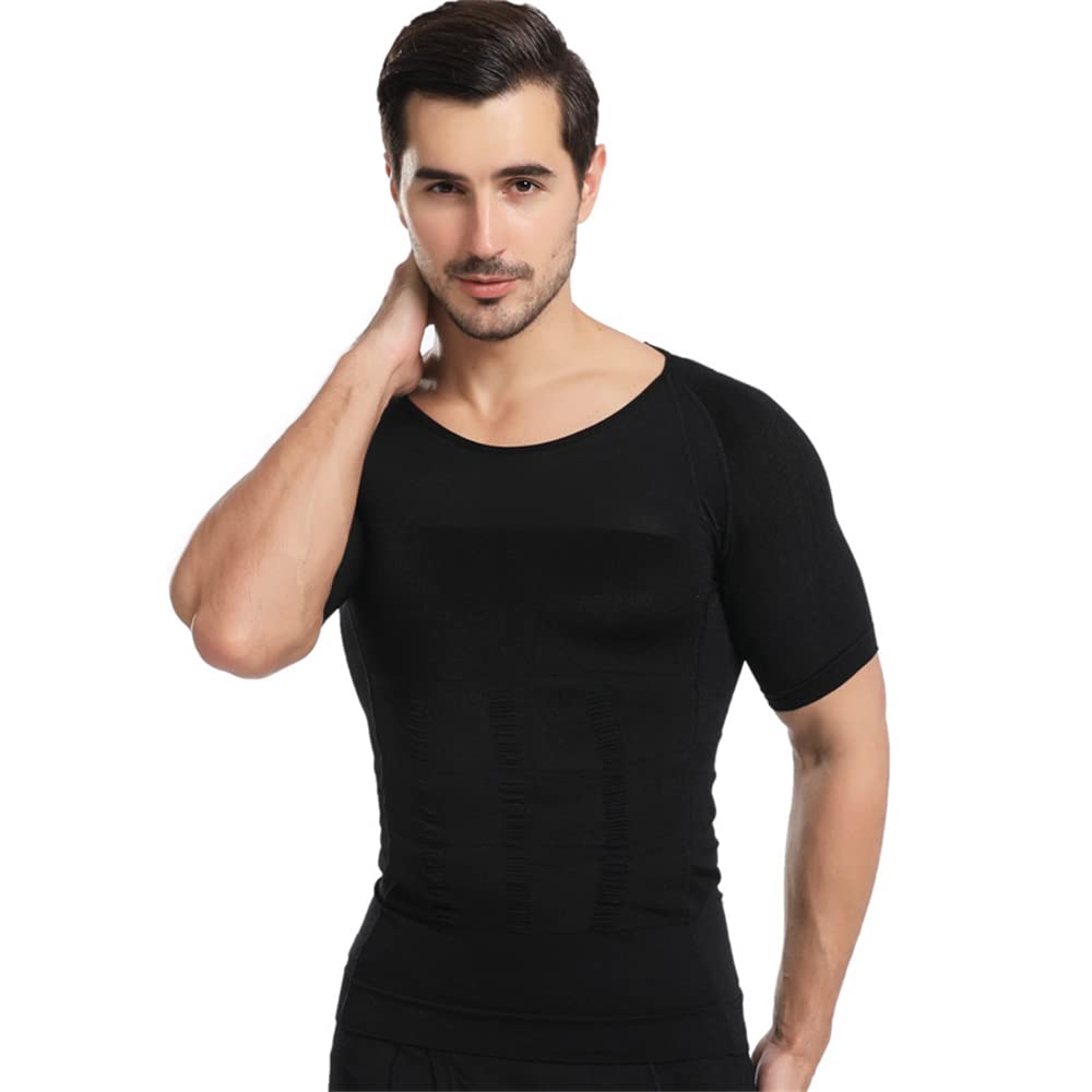 BaronHong Gynecomastia Chest Binder Men Shapewear Tummy Control Slimming Underwear Shirt(black,M)