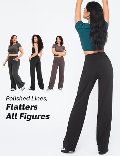 Yogaration Wide Leg Yoga Pants for Women with Pockets, 29.5/31.5/33.5" - image 5