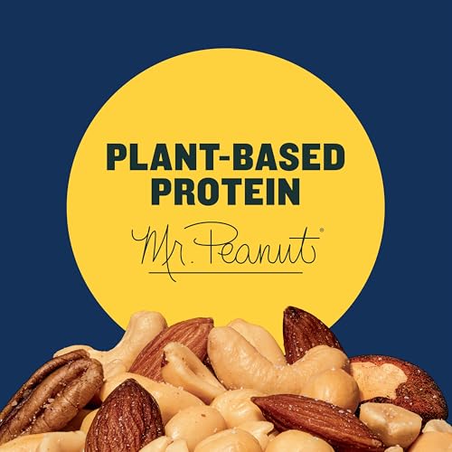 PLANTERS Salted Mixed Nuts, Party Snacks, Plant-Based Protein 10.3oz (1 Canister)