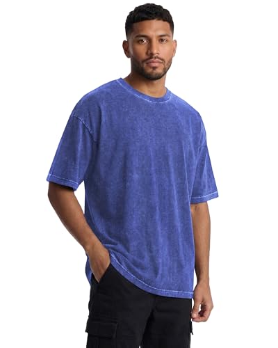 Image of Oversized Tshirts for Men Short Sleeve Vintage Washed Basic Loose Tees 2026
