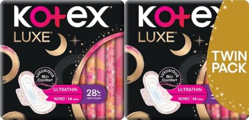 Kotex Luxe Pads Ultrathin Wing Overnight 28cm Twin Pack (28 Pieces)
