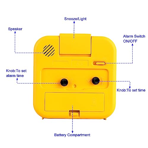 Tinload Small Battery Operated Analog Travel Alarm Clock Silent Non Ticking,Gentle Wake, Ascending Beep Sounds, Snooze,Lighted on Demand,Easy Set