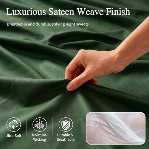 Image of MEISHANG 1000TC Egyptian Cotton Sheets Queen, 18-24 inch Extra Deep Pocket | 1000TC Egyptian Cotton Sheets, Sateen Weave, Ultra Soft & Breathable, OEKO-TEX Certified