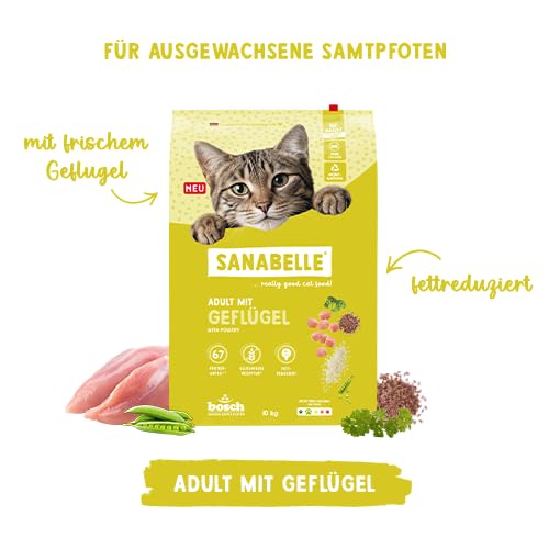 Sanabelle Classic Geflügel | Katzentrockenfutter für ausgewachsene Katzen (ab dem 12. Monat) | 1 x 10 kg (Neu) – Ansicht 2