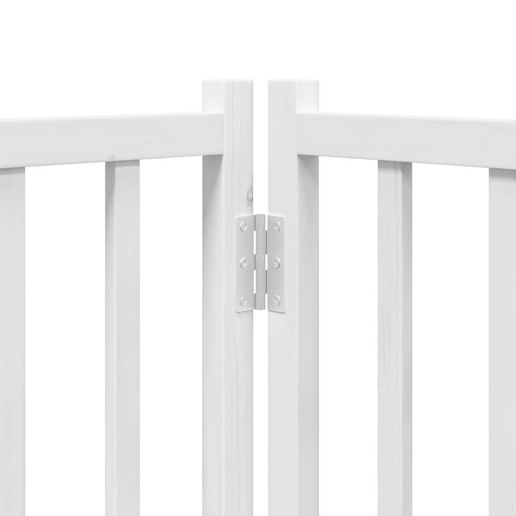 Puerta plegable para perros (6 piezas, madera de abeto maciza, 300 cm, con puerta, independiente, con patas de apoyo, ideal como barrera, protección y seguridad para perros y cachorros)