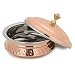 Zap Impex Hammered Copper and Stainless Steel Tableware- Dishes Serving Bowl Tureen with Lid