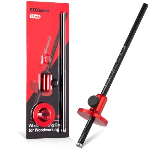 BOXmime Euro Wheel Marking Gauge for Woodworking Aluminum Alloy Wood Measuring Tools with Graduated Inch & MM Scale Precision Wood Scribing Marking Tool for Carpentry