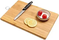 Tábua de Corte de Bambu Natural 34 X 24cm - Tábua de Carne Cozinha Grande – Resistente, Antibacteriana e Ecológica – Ideal para Cortar Carnes, Frutas e Legumes