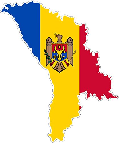 Akachafactory Autocollant Sticker adhesif Voiture Vinyle Drapeau Carte Moldavie
