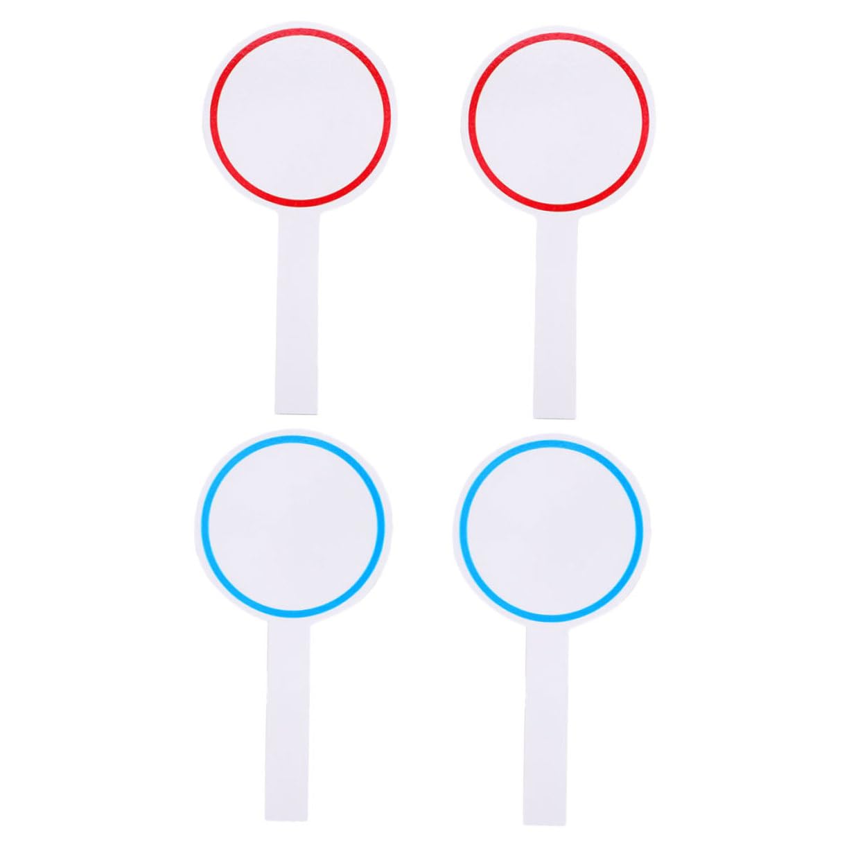 SEWACC 4pcs Handheld Dry Erase Paddle Scoreboards Blank Writable Single Side Scoreboards for Voting Sports Events and Judges Compact Dry Erase Boards with Circles