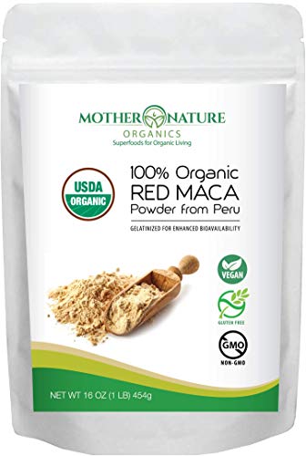 Organic Red Maca Powder - Peruvian Grown Maca Root, Gelatinized for Superior Bioavailability (1 lb, 16oz) - Natural, Vegan, Non-GMO & Gluten-Free