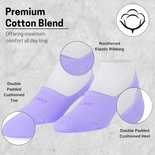 Image of Odd Sox - Basix Large No Show Socks - Soft Cotton Blend Low Profile Athletic Fit - Pastel & Bright Colors