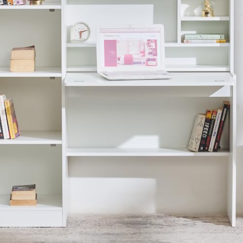 Image of Home Centre | Helios Alton Study Desk | Study Table for Home Office | Engineered Wood | White | 1 Year Warranty