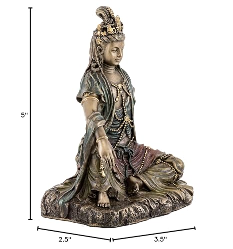 Estatua Quan Yin de Bronce Fundido a 5 Pulgadas miniatura 7