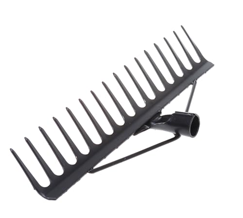 Aqbau® Rechen Aus Metall Rasenrechen Gartenrechen Ohne Stiel 42,5x7x13cm Stahl Pulverbeschichtet Schwarz
