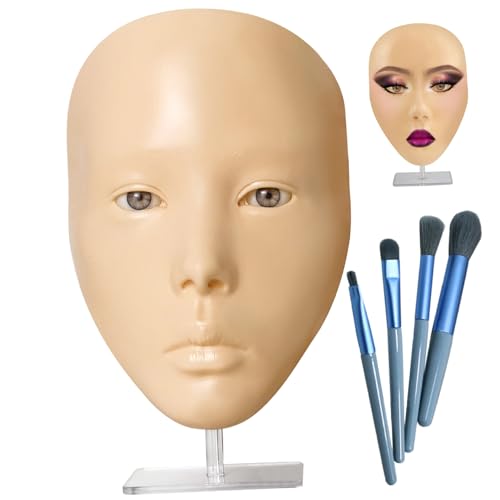 Planche de pratique de maquillage en silicone blanc lavable avec texture 3D réaliste
