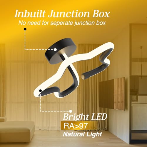 Image of LED Decorative Ceiling & Wall Light | Up to 50W Rated (48W Working Output) | Dual Mount Design | 3 Colour Mode (Warm /Natural /Cool White) | Modern LED Light for Home (Star)