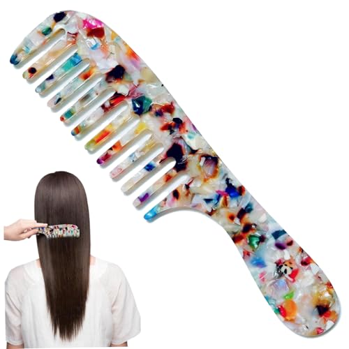 Peine para el cabello de acetato con mango para desenredar melenas largas y húmedas