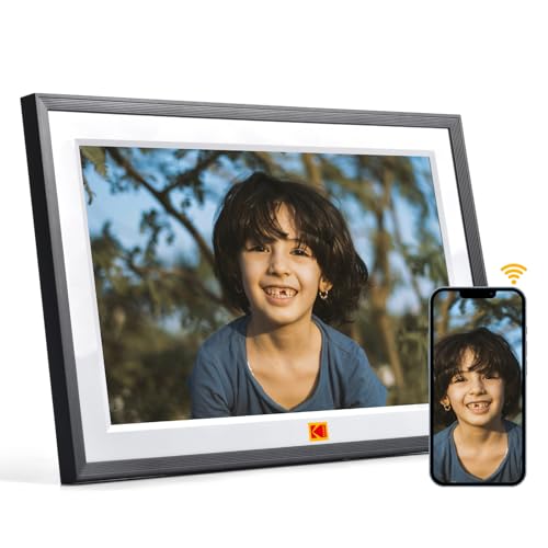 KODAK Cadre photo numérique Wi-Fi de 10,1', écran tactile HD 1280 x 800, cadre photo électronique avec mémoire de 32 Go, partage de photos et de vidéos via l'application