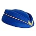RRMMNIU Flight Attendant Costume Accessories Set, Hat, Scarf, Sunglasses, White Gloves, Airplane Pin Air Hostess Cosplay Halloween (Blue)