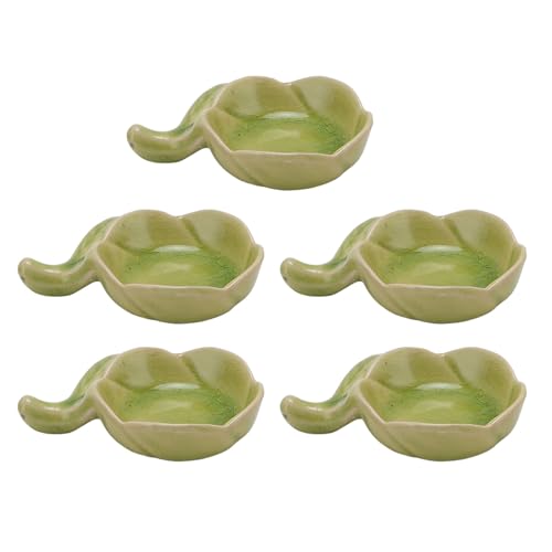 Portavelas de cerámica para Velas de té, Cuencos con patrón de Hielo Agrietado, Plato de Aceite Esencial, Soporte para Incienso, Cuenco Decorativo Multiusos, Juego de 5 para