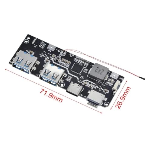 Image of UG LAND INDIA 22.5W 5-Port USB Power Bank Module Board, QC4.0 PD3.0+ Fast Charging Circuit, USB Type-C Input, Multi-Port Charging PCB for DIY Electronics & Battery Projects