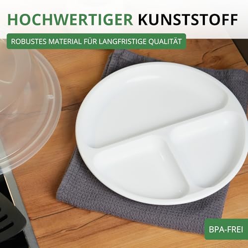 Westmark Mikrowellen-Menüteller, 3 separate Bereiche, ø 25 cm, Kunststoff, Farbe: Weiß, 22402270, Teller, Einzeln – Ansicht 6