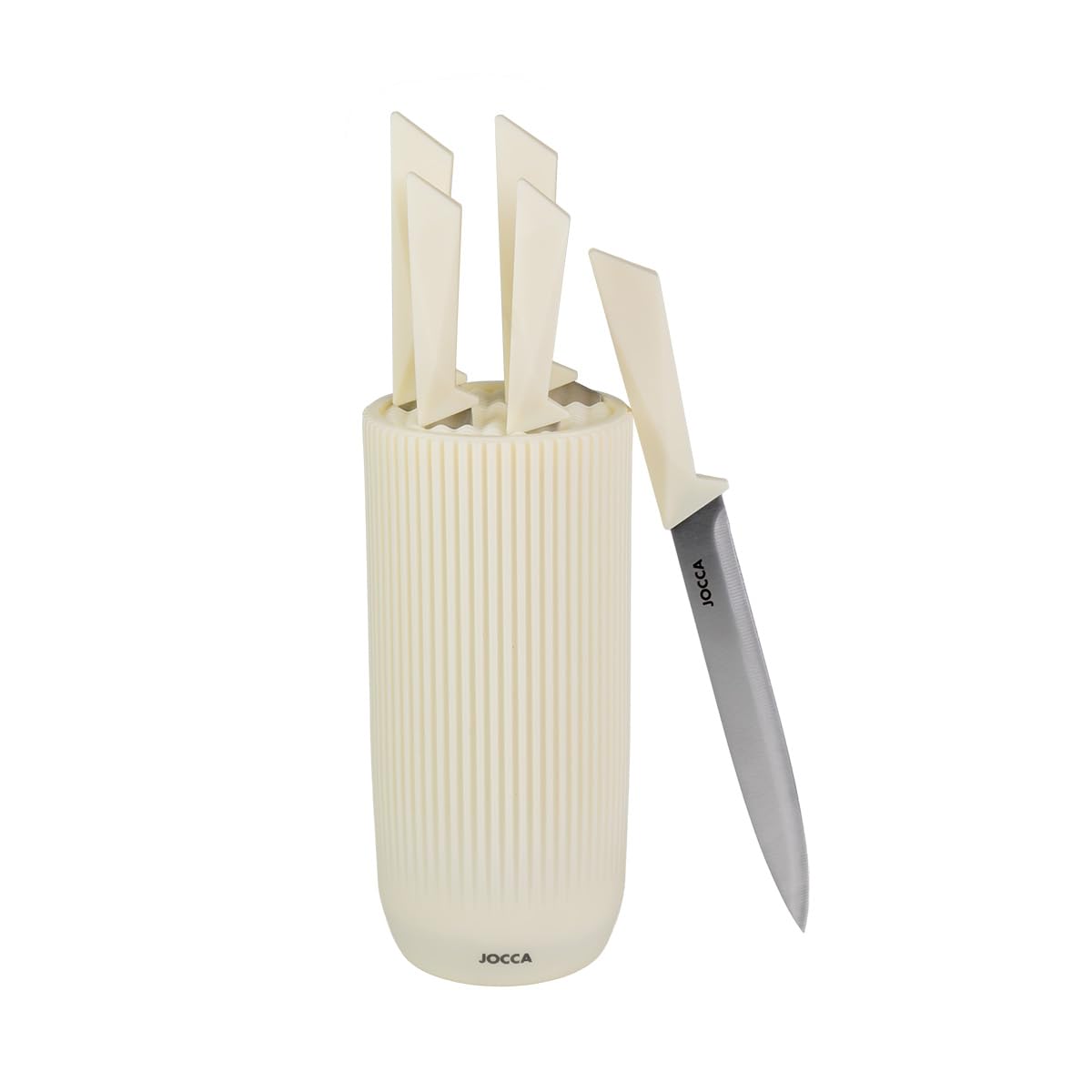 Couteau Cuisine, Ensemble de 5 Couteaux de Cuisine Professionnel avec Support, Bloc Couteaux de Cuisine en Allemagne Acier Inoxydable, y compris Couteau de Chef, Couteau à Pain à Steak