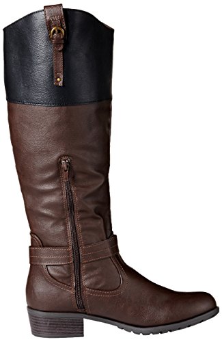 Rampage Women's Ivelia Fashion Knee High Casual Riding Boot, Brown/Black, 7.5 M US