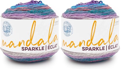 Image of Lion Brand Yarn Mandala Sparkle, Multicolor Yarn for Knitting, Crochet and Crafting, Pyxis, 2 Pack