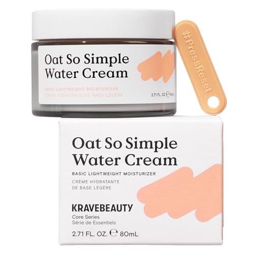 KraveBeauty Oat So Simple Water Cream – Korean-Inspired Daily Moisturizer, Hydrating & Soothing, Oat & Squalane, Vegan & Cruelty-Free, 2.7 fl oz