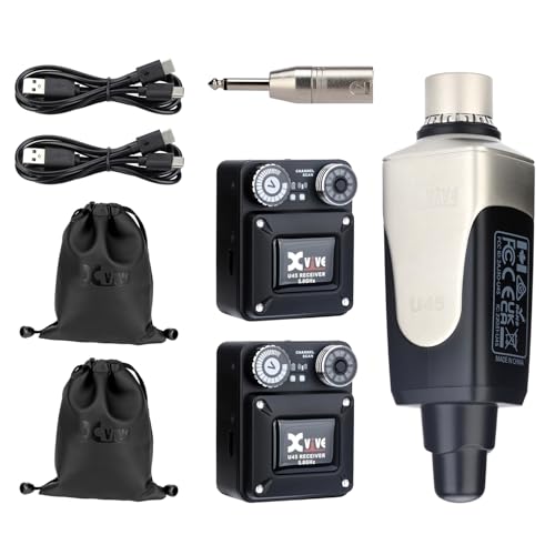Image of Xvive U45R2 Wireless in Ear Monitor System 5.8ghz IEM System, 1 Transmitter and 2 Bodypack Receiver, Black