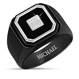 Black Ice Men's Diamond Personalized Ring - Size 11#4683-0014