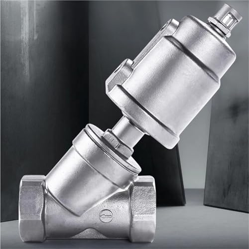 Válvula neumática de asiento angular de aire de acero inoxidable 304 hembra BSPT 1/2" 3