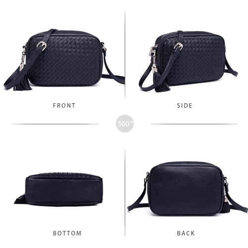 Image of AFKOMST Woven Crossbody Bag, Small Summer Purse and Boho Bag for Women | Vegan Leather, Roomy Space, 2.3L Capacity, fits iPad mini /Long Wallet /Kindle, Versatile for Daily Use /Casual /Date /Office