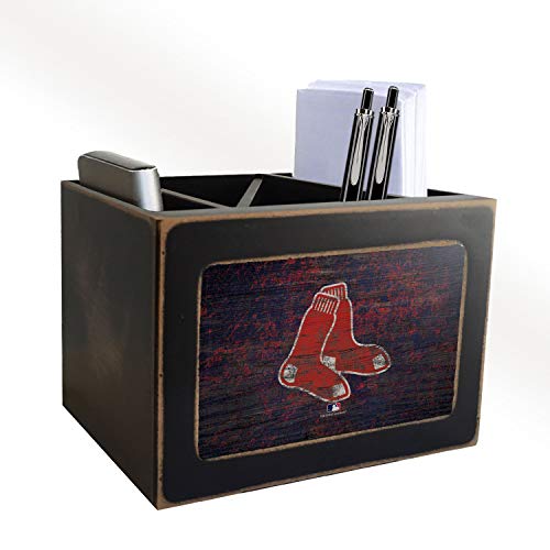 Red Sox Distressed Team Logo Desktop Organizer with Color