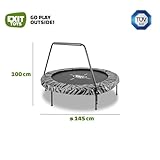 EXIT Toys Tiggy Junior Trampolin mit Stange - ø140cm - Für Kleinkinder - Innen- und Außenbereich - Mit Gummibändern für sanftes Springen - Einzigartiges Design - Schwarz/Grau - 3