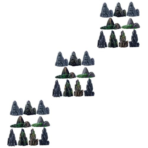 Cabilock 24 Piezas Adornos De Rocalla Simulados. Artesanía Accesorios para Bonsáis En Miniatura Miniaturas De Bonsais De Jardin Estilo Chino Resina Paisaje Falso