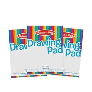 Melissa & Doug Drawing Paper Pad (9 x 12 inches) – 50 Sheets, 3-Pack – FSC Certified