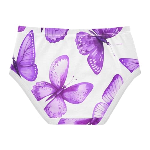 Watercolor Butterflies Purple Lilac Cute Panties Girl Girls Underwear Toddler Cotton Fun Print Briefs Underpants 2t2