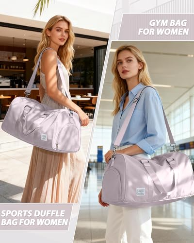 Image of Travel Duffle Bag,Weekender Overnight Bags for Women with Shoes Compartment,Tote Gym Bag Personal Item Carry On Bag for Travel Business Trips Sport Hospital Dance Pink
