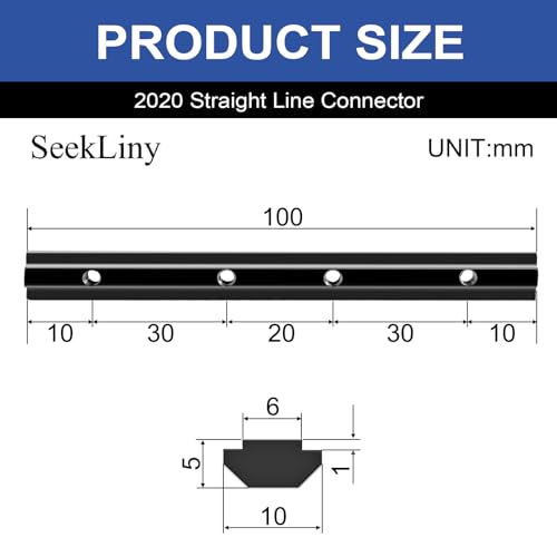 Image of 24pcs 2020 Staight Connector Corner Bracket Joint Plate 2020 Hardware T-Slotted Accessories V-Slot with Screws for 8020 Aluminum Profile 3D Printer Accessories Black